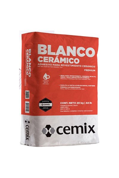 Adhesivo Cemix Blanco Ceramico Kg Adhesivos M Rmoles Y